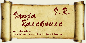 Vanja Raičković vizit kartica